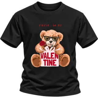 Мече please be my Valentine върху Тениска