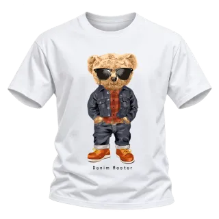 Мече с очила Denim Master върху Тениска