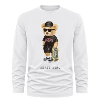 Мече Skate King върху Тениска с дълъг ръкав