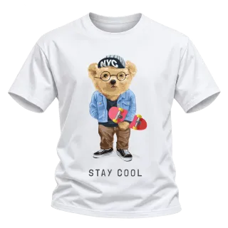 Мече скейтър Stay Cool върху Тениска
