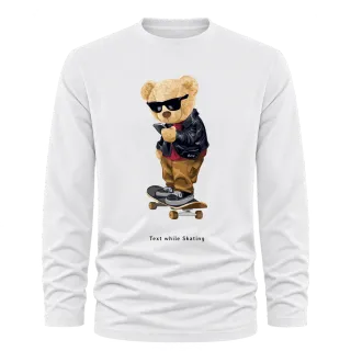 Мече скейтър Text While Skating върху Тениска с дълъг ръкав