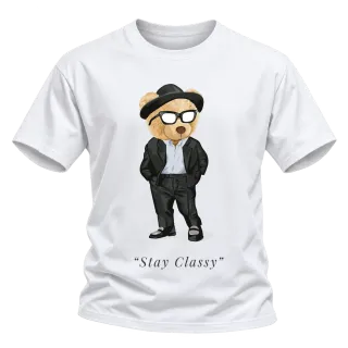 Мече Stay Classy върху тениска
