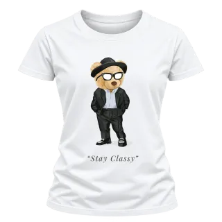 Мече Stay Classy върху тениска