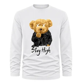 Мече Stay High върху Тениска с дълъг ръкав
