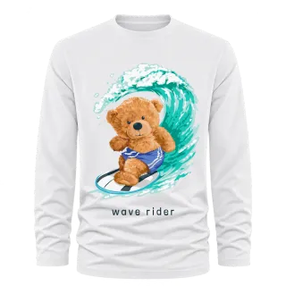 Мече Wave Rider върху тениска с дълъг ръкав