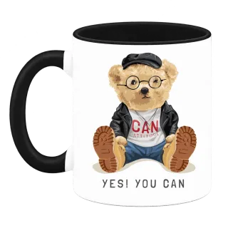 Мече Yes You Can върху Чаша