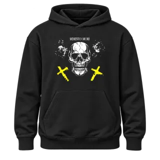 Memento Mori с череп и жълти кръстове върху Худи