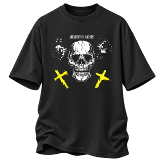 Memento Mori с череп и жълти кръстове върху Овърсайз