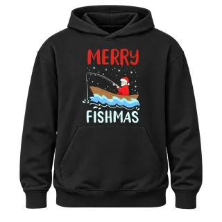 Merry Fishmas с Дядо Коледа върху худи