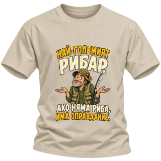 Най-големият рибар има оправдание върху Тениска