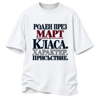 Роден през Март с класа върху Овърсайз