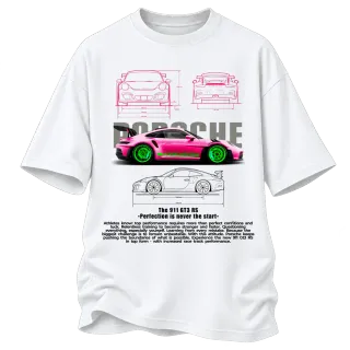 Розово Porsche с неонови джанти върху Овърсайз