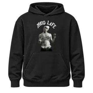 Thug Life 2Pac Middle Finger върху Худи