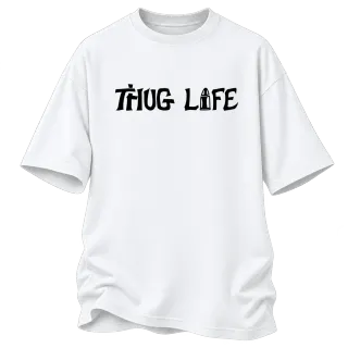 THUG LIFE 2Pac Tattoo върху Овърсайз