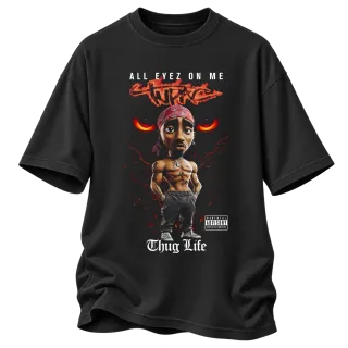 Tupac 2Pac Thug Life 3D върху Овърсайз