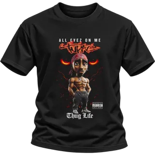 Tupac 2Pac Thug Life 3D върху Тениска
