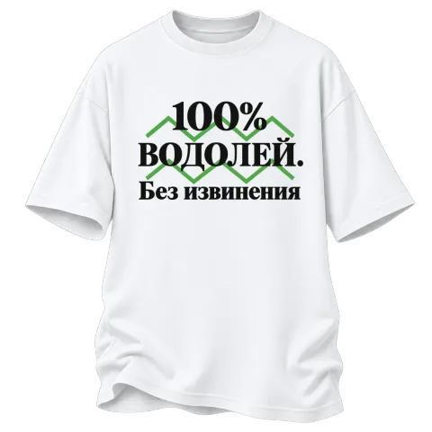 100% Водолей. Без извинения върху Овърсайз — Бяло