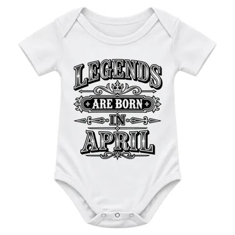 LEGENDS ARE BORN IN APRIL върху Боди — Бяло