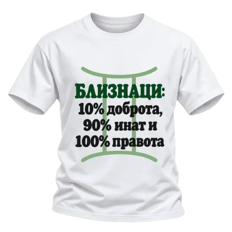 Балканци: 10% доброта, 90% инат, 100 правота върху Тениска — Бяло