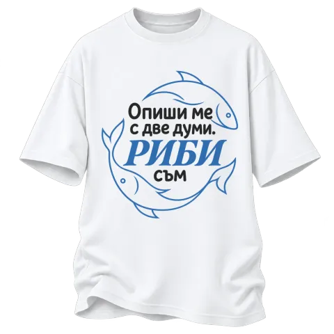 Опиши ме с две думи Риби съм върху Овърсайз — Бяло