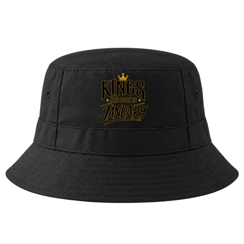 KINGS ARE BORN IN JANUARY върху Идиотка — Черно
