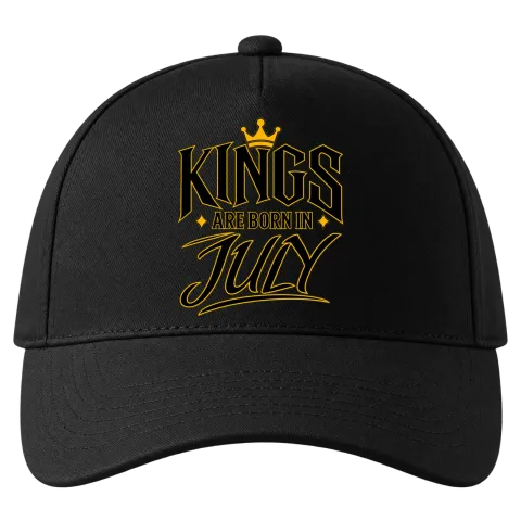 KINGS ARE BORN IN JULY върху Шапка — Черно