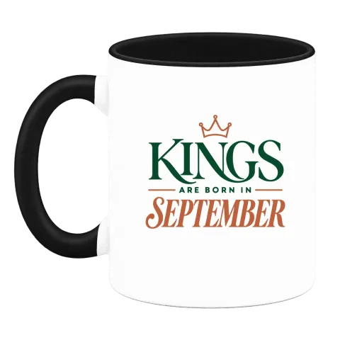 DA KINGS ARE BORN IN SEPTEMBER върху Чаша — Черна