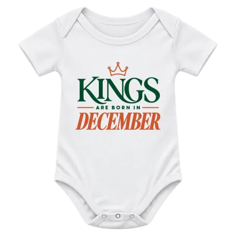 DA KINGS ARE BORN IN DECEMBER върху Боди — Бяло