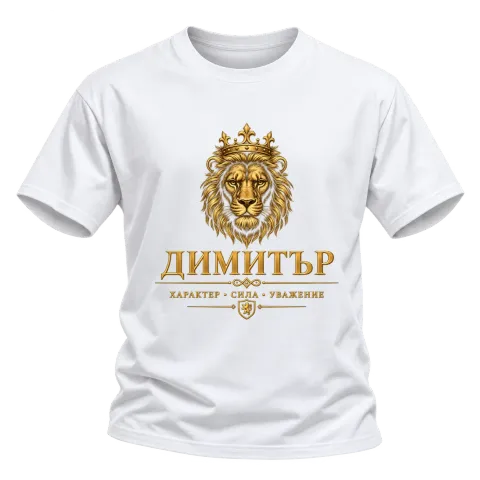 Димитър лъвска сила върху Тениска — Бяло