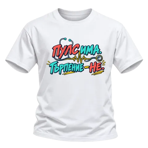 Пулс има, търпение не върху Тениска — Бяло