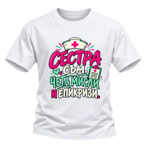 Сестра съм, чета мисли и епикризи върху Тениска — Бяло