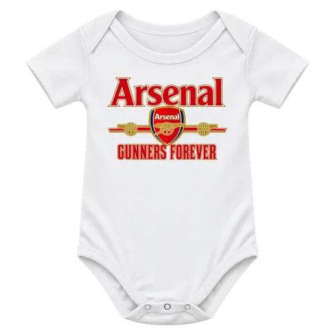 Arsenal Gunners Forever върху Боди — Бяло