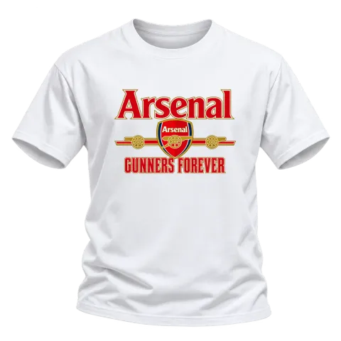 Arsenal Gunners Forever върху Тениска — Бяло
