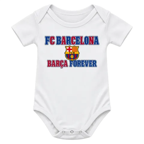 BARCELONA BARÇA FOREVER върху Боди — Бяло