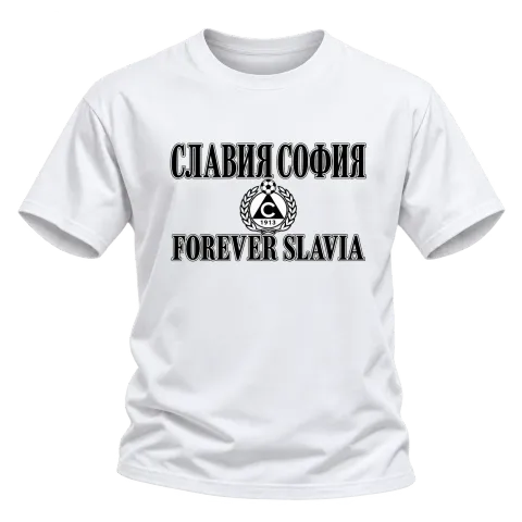 Славия София Forever Slavia върху Тениска — Бяло