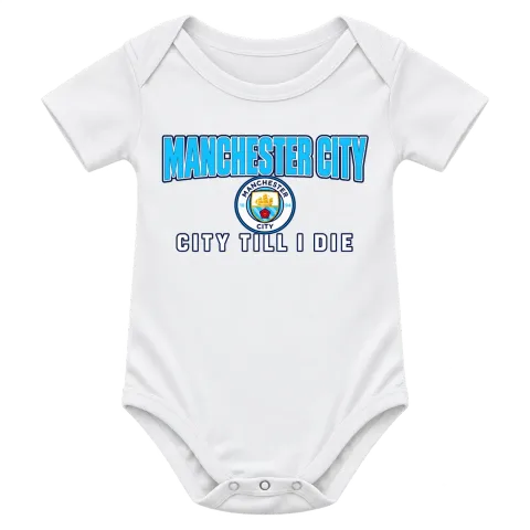 Манчестър Сити City Till I Die върху Боди — Бяло
