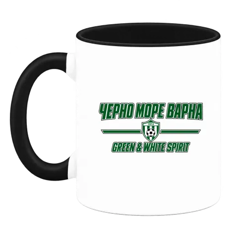 Черно море Варна Green & White Spirit върху Чаша — Черна