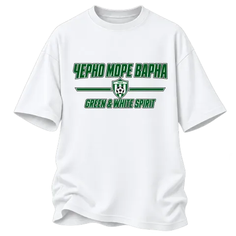 Черно море Варна Green & White Spirit върху Овърсайз — Бяло