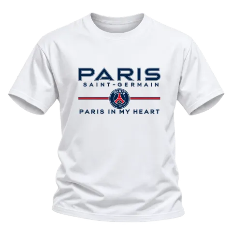 Paris Saint-Germain PARIS IN MY HEART върху Тениска — Бяло