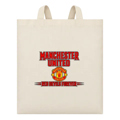 MANCHESTER UNITED RED DEVILS FOREVER върху Чанта — Бежово
