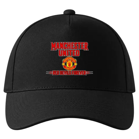MANCHESTER UNITED RED DEVILS FOREVER върху Шапка — Черно