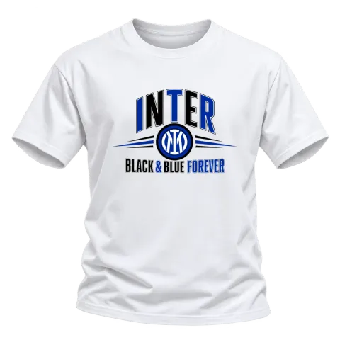 Интер Black & Blue Forever върху Тениска — Бяло