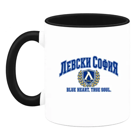 Левски София BLUE HEART TRUE SOUL върху Чаша — Черна