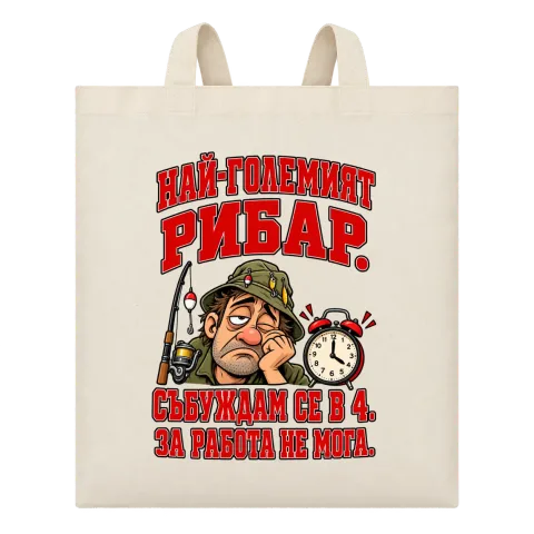 Най-големият рибар лесно се събужда върху Чанта — Бежово