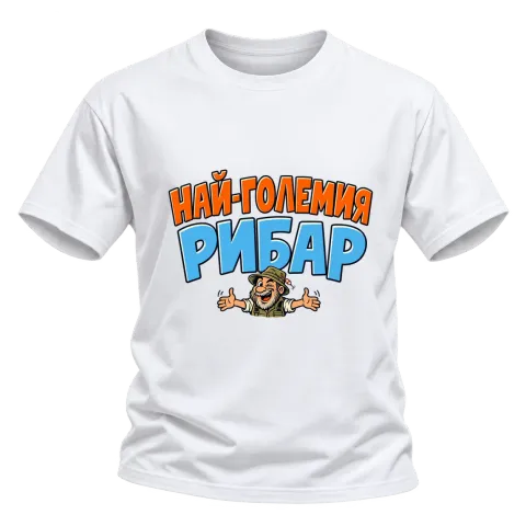 Най-големия рибар върху Тениска — Бяло
