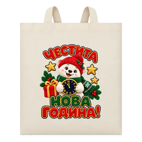 Честита Нова година върху Чанта — Бежово