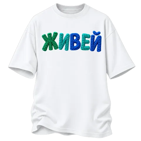 Живей върху Овърсайз — Бяло