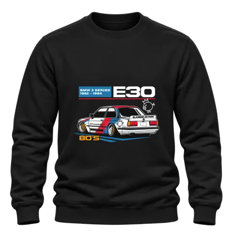 BMW E30 от 80-те върху Блуза — Черно