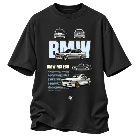 BMW E30 върху Овърсайз — Черно