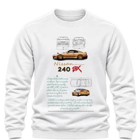 Nissan 240SX в профил върху Блуза — Бяло